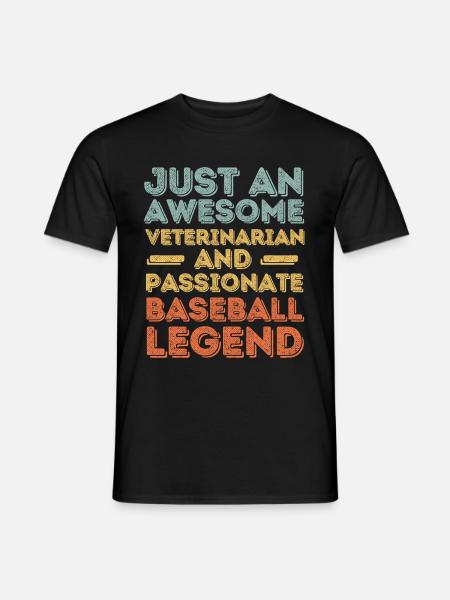 Veterinarian Baseball legend retro - Men's T-Shirt - black
