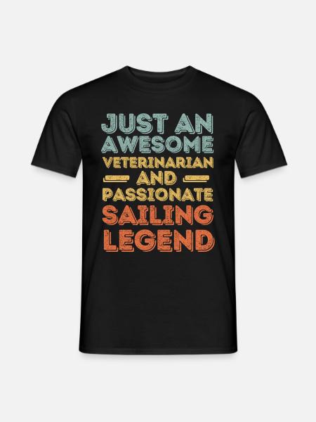 Veterinarian Sailing legend retro - Men's T-Shirt - black