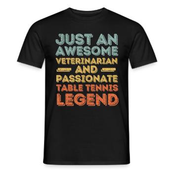 Tierarzt Tischtennis Legende retro - Männer T-Shirt - Schwarz - Vorne - AI Model Male 178 light (178cm)