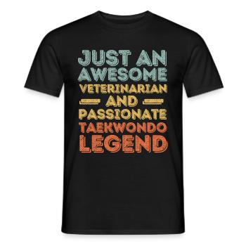 Tierarzt Taekwondo Legende retro - Männer T-Shirt - Schwarz - Vorne - AI Model Male 178 light (178cm)