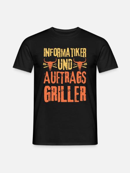 Informatiker und Grillen - Männer T-Shirt - Schwarz