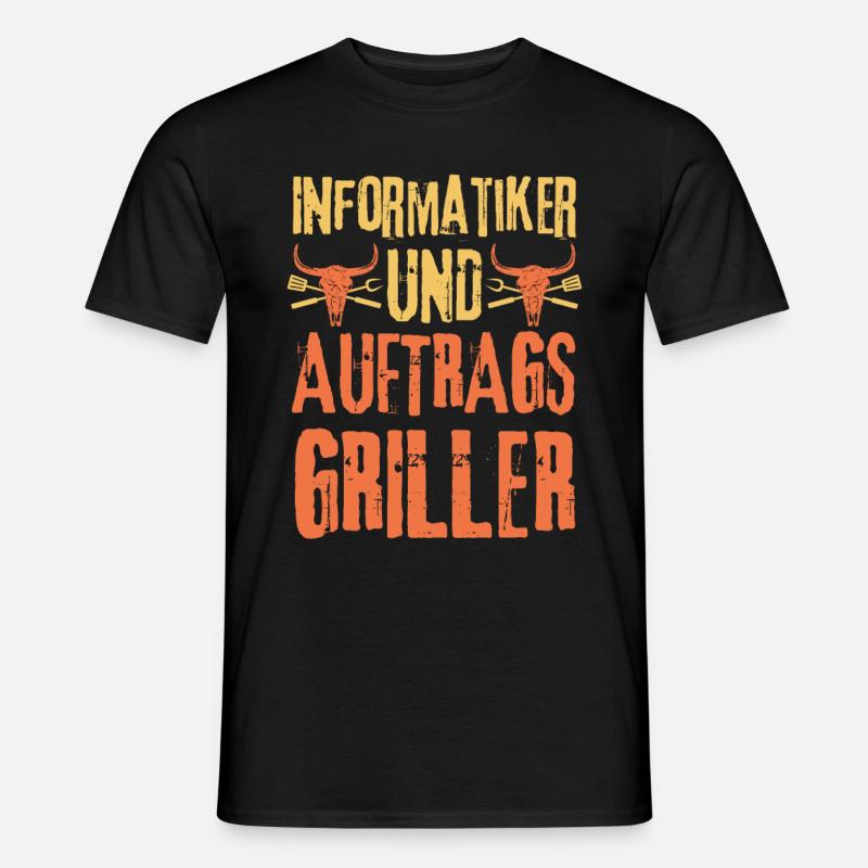 Informatiker und Grillen - Männer T-Shirt - Schwarz