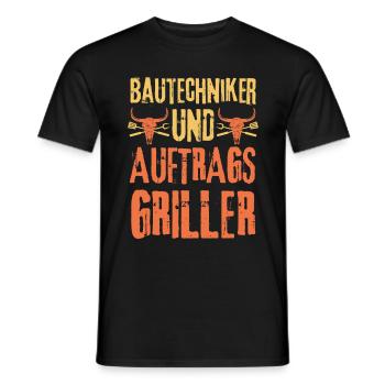 Bautechniker und Grillen - Männer T-Shirt - Schwarz - Vorne - AI Model Male 178 light (178cm)