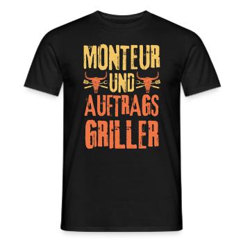 Monteur und Grillen - Männer T-Shirt - Schwarz - Vorne - AI Model Male 178 light (178cm)