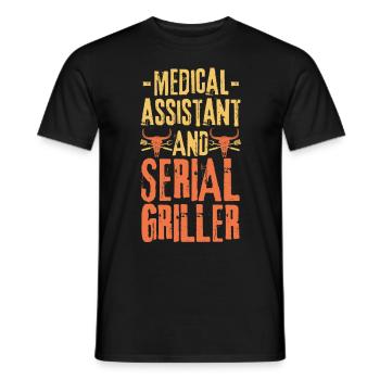 Arzthelferin und Seriengriller - Männer T-Shirt - Schwarz - Vorne - AI Model Male 178 light (178cm)