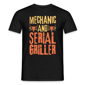 Mechanic and Serial Griller - Men's T-Shirt - black - Front - AI Model Male 178 light (178cm)
