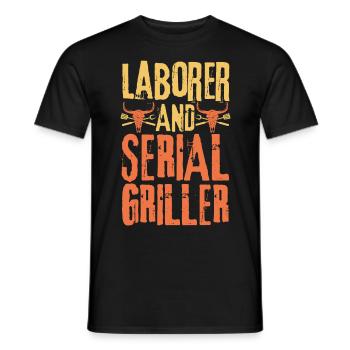 Laborer and Serial Griller - Men's T-Shirt - black - Front - AI Model Male 178 light (178cm)