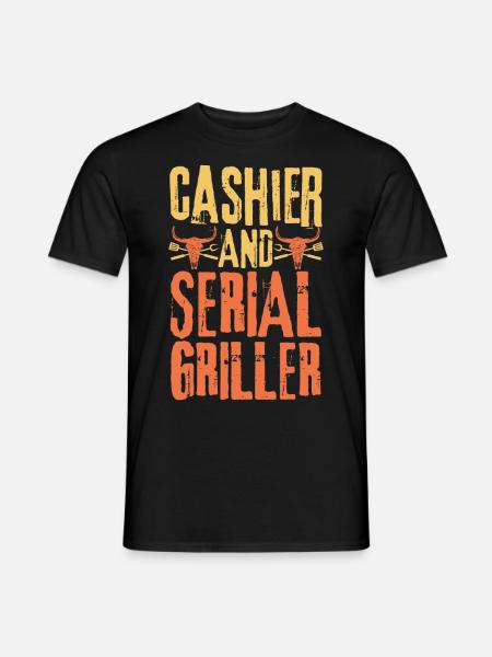 Cashier and Serial Griller - Men's T-Shirt - black
