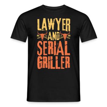 Lawyer and Serial Griller - Men's T-Shirt - black - Front - AI Model Male 178 light (178cm)