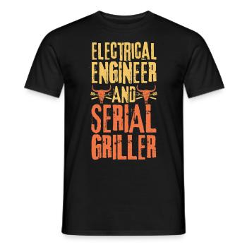 Electrical-engineer and Serial Griller - Men's T-Shirt - black - Front - AI Model Male 178 light (178cm)