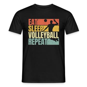 Eat sleep Volleyball repeat - Men's T-Shirt - black - Front - AI Model Male 178 light (178cm)
