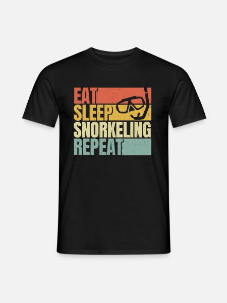 Eat sleep Snorkeling repeat - Men's T-Shirt - black