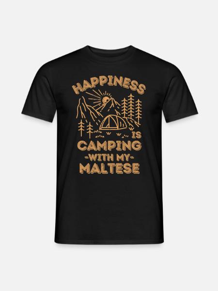 Camping mit Maltesern - Männer T-Shirt - Schwarz