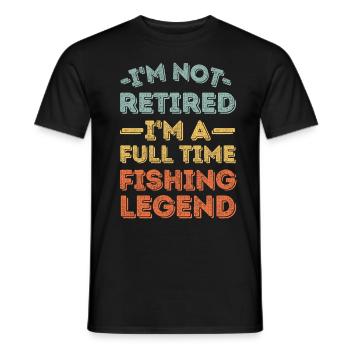 Retraité et légende de la pêche - T-shirt homme - noir - Devant - AI Model Male 178 light (178cm)