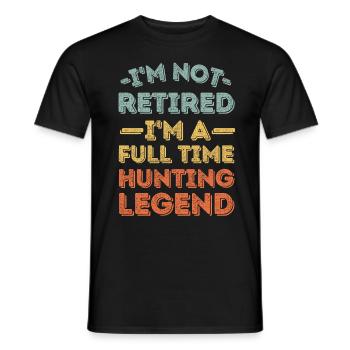 Retraité et légende de la chasse - T-shirt homme - noir - Devant - AI Model Male 178 light (178cm)
