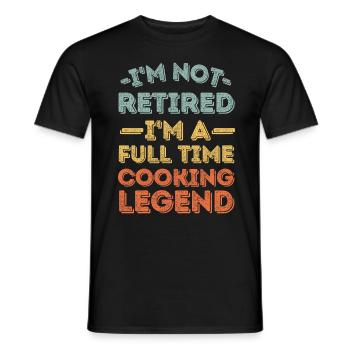 Retraité et légende de la cuisine - T-shirt homme - noir - Devant - AI Model Male 178 light (178cm)