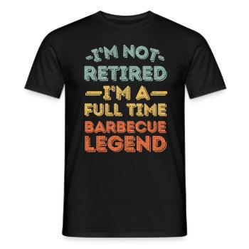 Retraité et légende du barbecue - T-shirt homme - noir - Devant - AI Model Male 178 light (178cm)