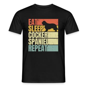 Eat sleep Cocker-spaniel repeat - Men's T-Shirt - black - Front - AI Model Male 178 light (178cm)