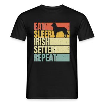 Essen Schlaf Irish-Setter wiederholen - Männer T-Shirt - Schwarz - Vorne - AI Model Male 178 light (178cm)