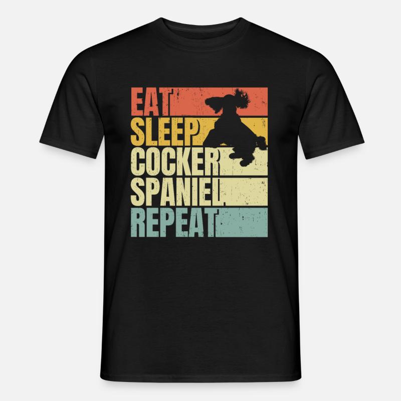 Manger dormir Cocker-épagneul répéter - T-shirt homme - noir