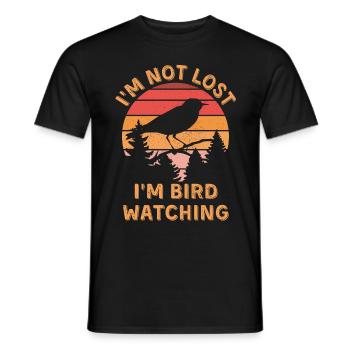 Bird watching for ornithologist - Men's T-Shirt - black - Front - AI Model Male 178 light (178cm)