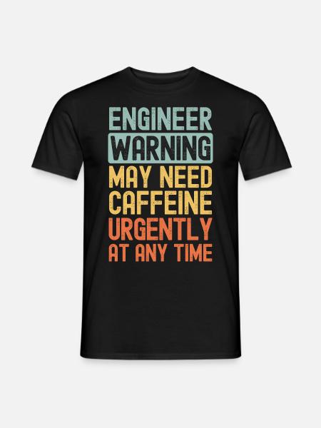 Engineer need coffee urgently - Men's T-Shirt - black