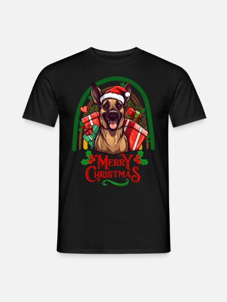 German Shepherd Christmas - Men's T-Shirt - black