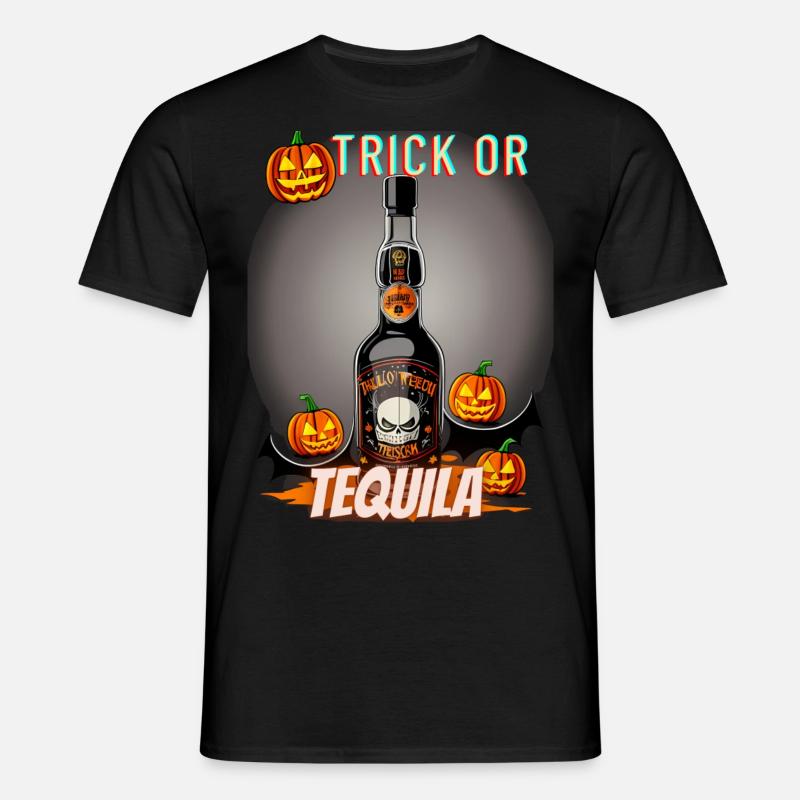 Trick oder Tequila - Männer T-Shirt - Schwarz