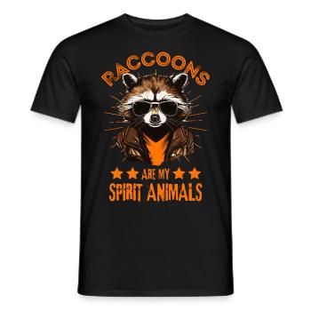 Waschbär mit Sonnenbrille - Männer T-Shirt - Schwarz - Vorne - AI Model Male 178 light (178cm)