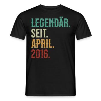 Legendär. Seit. April. 2016. Retro Birthday - Männer T-Shirt - Schwarz - Vorne - AI Model Male 178 light (178cm)