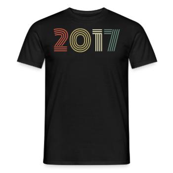 2017 Anniversaire Millésime 2017 Cadeau 2017 - T-shirt homme - noir - Devant - AI Model Male 178 light (178cm)