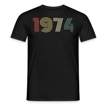 1974 Anniversaire Millésime 1974 Cadeau 1974 - T-shirt homme - noir - Devant - AI Model Male 178 light (178cm)