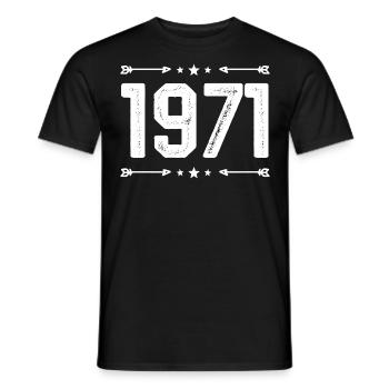 Vintage 1971 Vintage 54th Birthday 1971 - Men's T-Shirt - black - Front - AI Model Male 178 light (178cm)