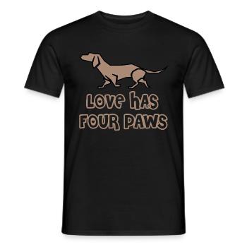 L'amour a quatre pattes - T-shirt homme - noir - Devant - AI Model Male 178 light (178cm)