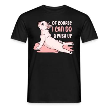 I Can Do a Push Up. Cute dog - Men's T-Shirt - black - Front - AI Model Male 178 light (178cm)
