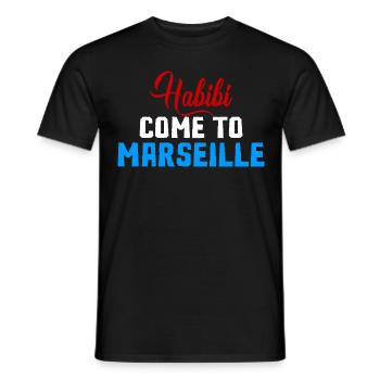 Habibi Come To Marseille - Men's T-Shirt - black - Front - AI Model Male 178 light (178cm)
