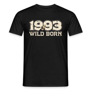 BC 1993 Wild geboren - Männer T-Shirt - Schwarz - Vorne - AI Model Male 178 light (178cm)
