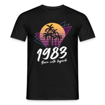 SW 1983 né dans la légende - T-shirt homme - noir - Devant - AI Model Male 178 light (178cm)