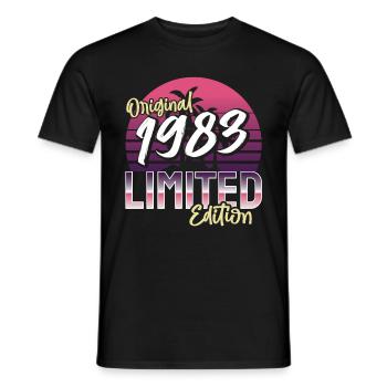 SW 1983 édition originale limitée - T-shirt homme - noir - Devant - AI Model Male 178 light (178cm)
