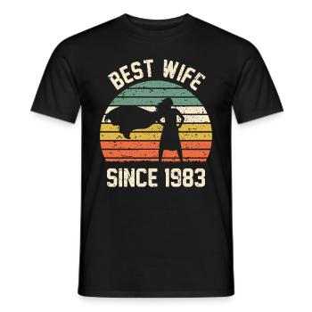 Best wife since 1983 - Men's T-Shirt - black - Front - AI Model Male 178 light (178cm)