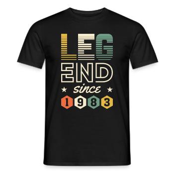 Legend since 1983 - Men's T-Shirt - black - Front - AI Model Male 178 light (178cm)
