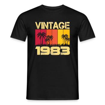 Vintage 1983 - sunny palmtrees - Men's T-Shirt - black - Front - AI Model Male 178 light (178cm)
