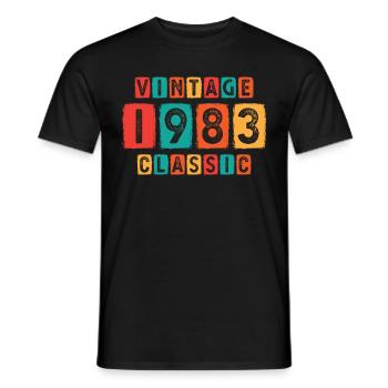 Vintage 1983 classic - Men's T-Shirt - black - Front - AI Model Male 178 light (178cm)