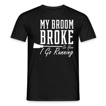 My Broom Broke - Mother's Day Funny Gift - Men's T-Shirt - black - Front - AI Model Male 178 light (178cm)