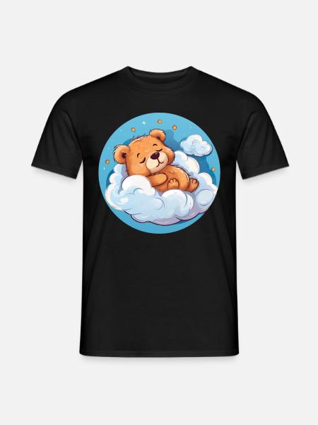 Niedlicher Bär Schlafen Bärchen für Kinder und - Männer T-Shirt - Schwarz