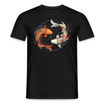 Niedlicher Axolotl Yin Yang Koi-fisch - Männer T-Shirt - Schwarz - Vorne - AI Model Male 178 light (178cm)