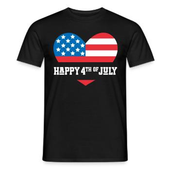 Joyeux 4 juillet - T-shirt homme - noir - Devant - AI Model Male 178 light (178cm)