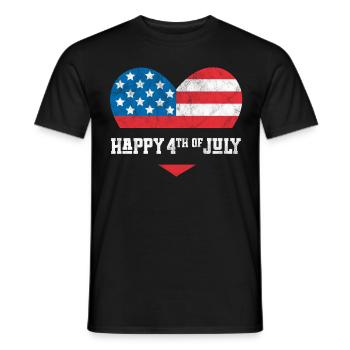 Joyeux 4 juillet - T-shirt homme - noir - Devant - AI Model Male 178 light (178cm)