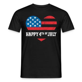 Joyeux 4 juillet - T-shirt homme - noir - Devant - AI Model Male 178 light (178cm)