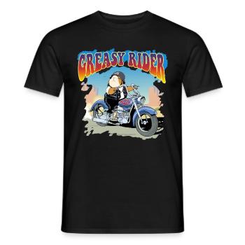 Greasy Rider - Men's T-Shirt - black - Front - AI Model Male 178 light (178cm)